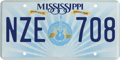 MS license plate NZE708
