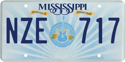 MS license plate NZE717