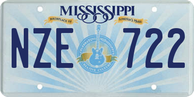 MS license plate NZE722
