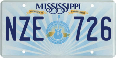 MS license plate NZE726