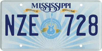 MS license plate NZE728