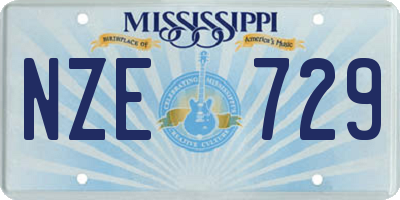 MS license plate NZE729