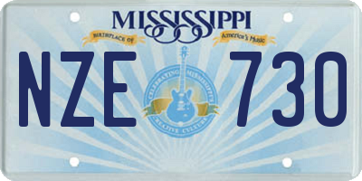 MS license plate NZE730