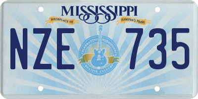 MS license plate NZE735