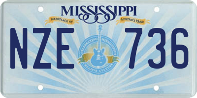 MS license plate NZE736