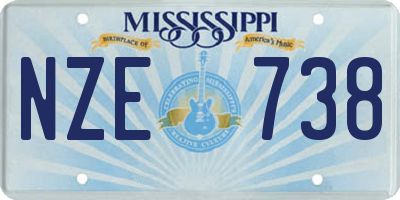 MS license plate NZE738