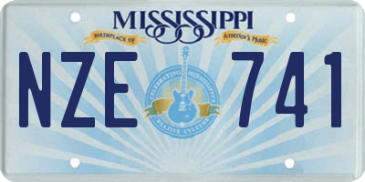 MS license plate NZE741