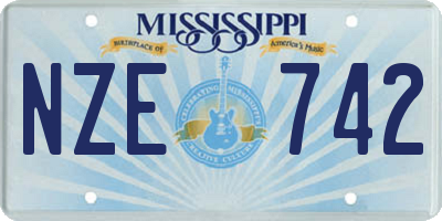 MS license plate NZE742