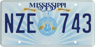 MS license plate NZE743