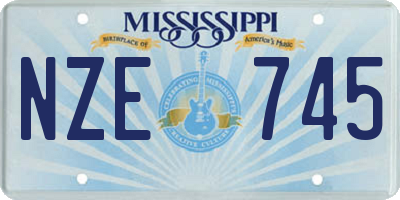 MS license plate NZE745