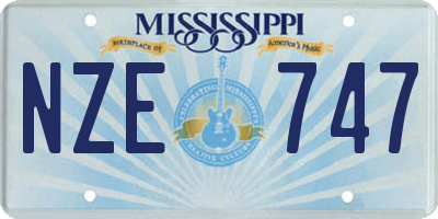 MS license plate NZE747