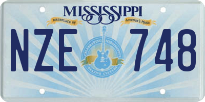 MS license plate NZE748