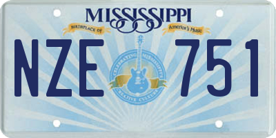 MS license plate NZE751