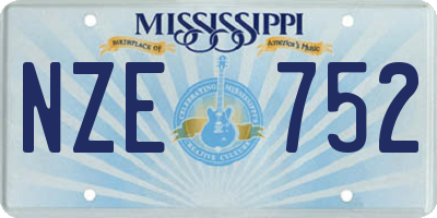 MS license plate NZE752