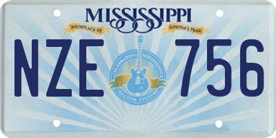 MS license plate NZE756