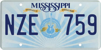MS license plate NZE759
