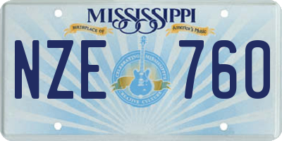 MS license plate NZE760