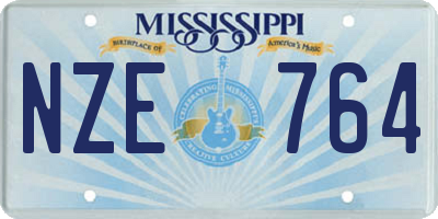 MS license plate NZE764