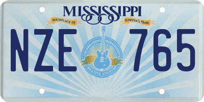 MS license plate NZE765