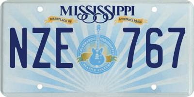 MS license plate NZE767