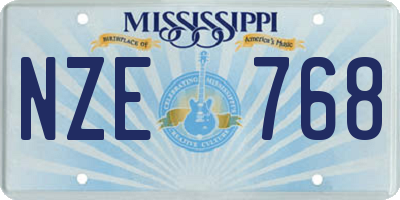 MS license plate NZE768