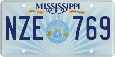 MS license plate NZE769