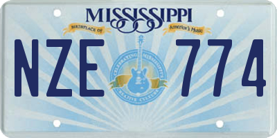 MS license plate NZE774