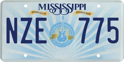 MS license plate NZE775