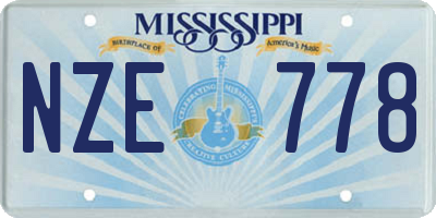 MS license plate NZE778