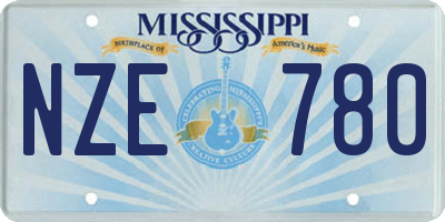 MS license plate NZE780