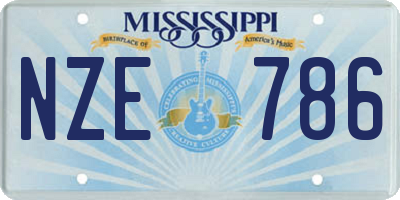 MS license plate NZE786