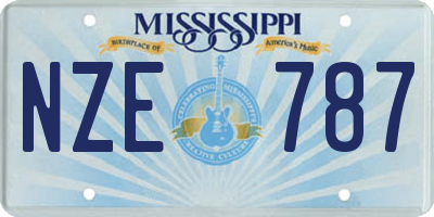 MS license plate NZE787