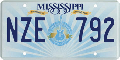 MS license plate NZE792