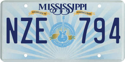 MS license plate NZE794