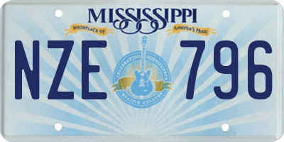 MS license plate NZE796