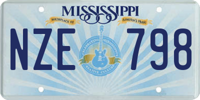 MS license plate NZE798