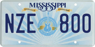 MS license plate NZE800
