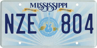 MS license plate NZE804