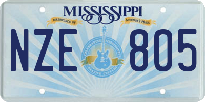 MS license plate NZE805