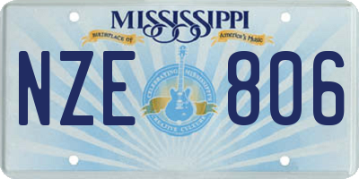 MS license plate NZE806