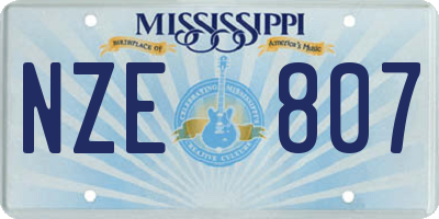 MS license plate NZE807