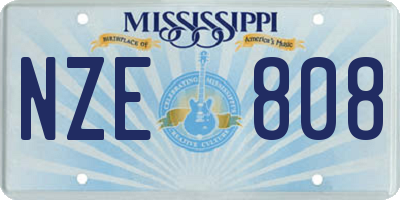 MS license plate NZE808