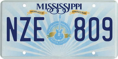 MS license plate NZE809