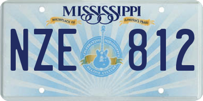 MS license plate NZE812