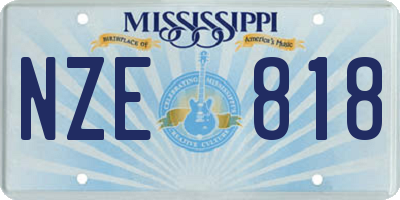 MS license plate NZE818