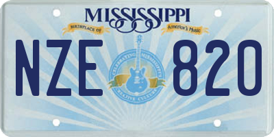 MS license plate NZE820