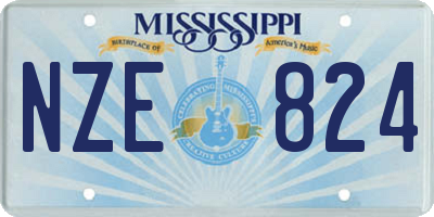 MS license plate NZE824
