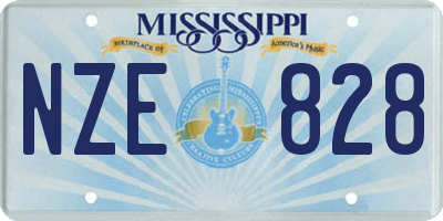 MS license plate NZE828