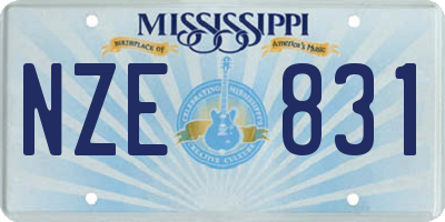 MS license plate NZE831
