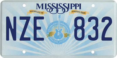 MS license plate NZE832